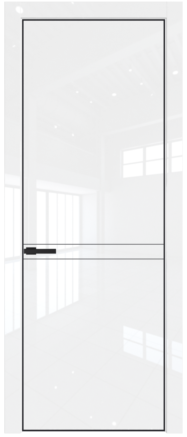 Фото двери Профильдорс (Profildors) 11LA цвет - Белый люкс стекло -  - профиль Черный матовый RAL9005