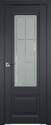 Фото двери Профильдорс (Profildors) 2.103U цвет - Чёрный Seidenmatt стекло - Гравировка 1