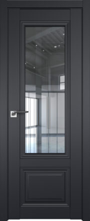 Фото двери Профильдорс (Profildors) 2.103U цвет - Чёрный Seidenmatt стекло - Прозрачное