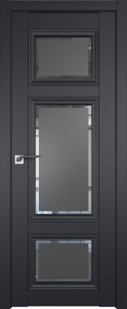 Фото двери Профильдорс (Profildors) 2.105U цвет - Чёрный Seidenmatt стекло - Square графит