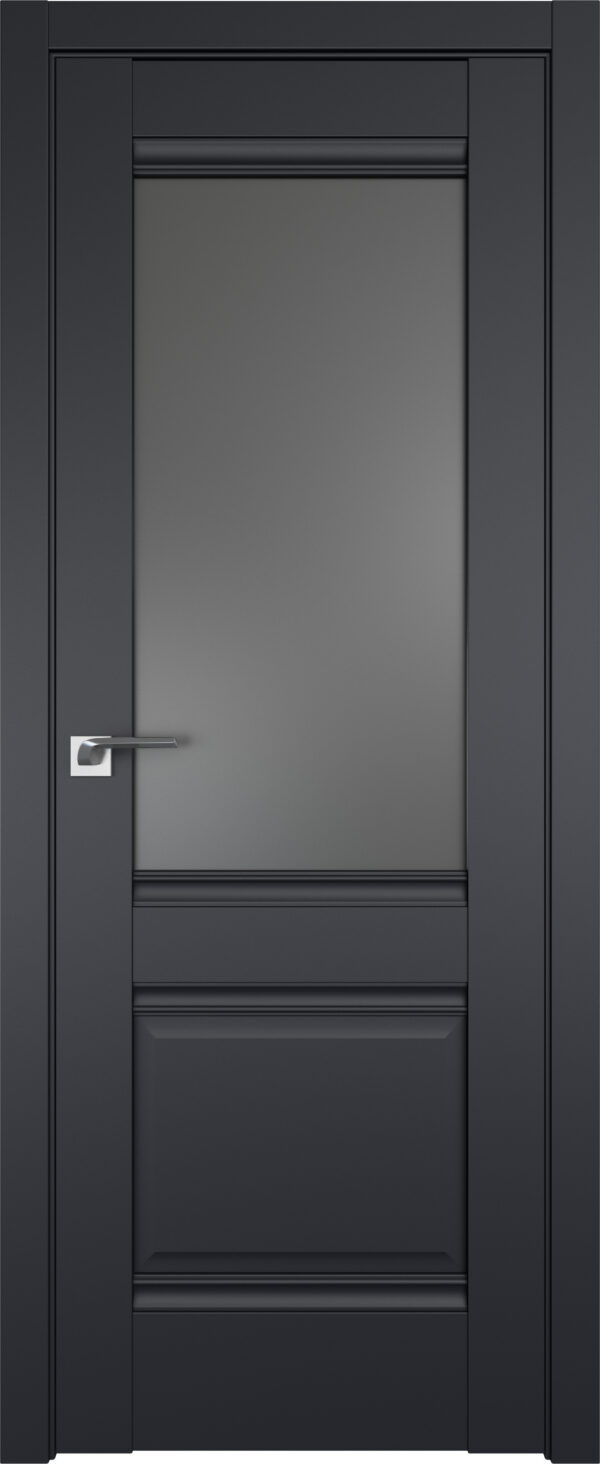 Фото двери Профильдорс (Profildors) 2U цвет - Чёрный Seidenmatt стекло - Графит