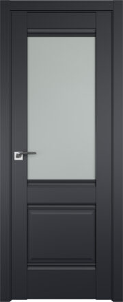 Фото двери Профильдорс (Profildors) 2U цвет - Чёрный Seidenmatt стекло - Матовое