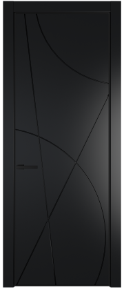 Фото двери Профильдорс (Profildors) 4PE цвет Блэк кромка Черный матовый RAL9005 вставка  стекло